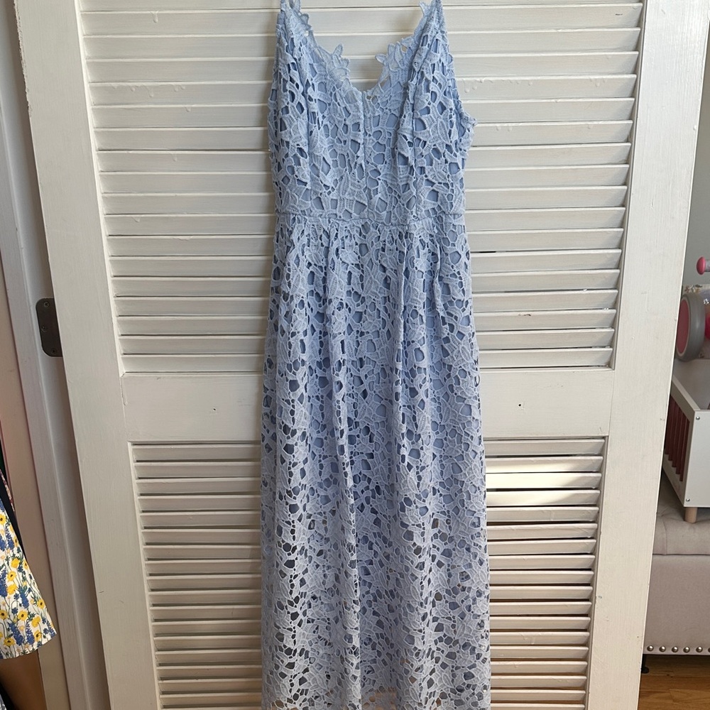 ASTR Elegant Lace Blue Dress